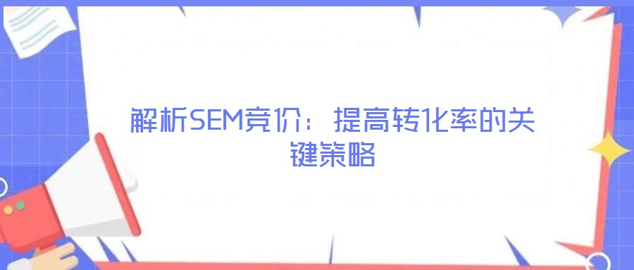 解析SEM竞价：提高转化率的关键策略