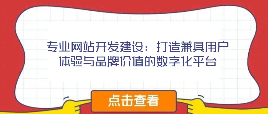 专业网站开发建设：打造兼具用户体验与品牌价值的数字化平台