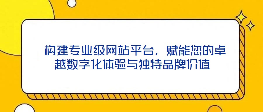  构建专业级网站平台，赋能您的卓越数字化体验与独特品牌价值