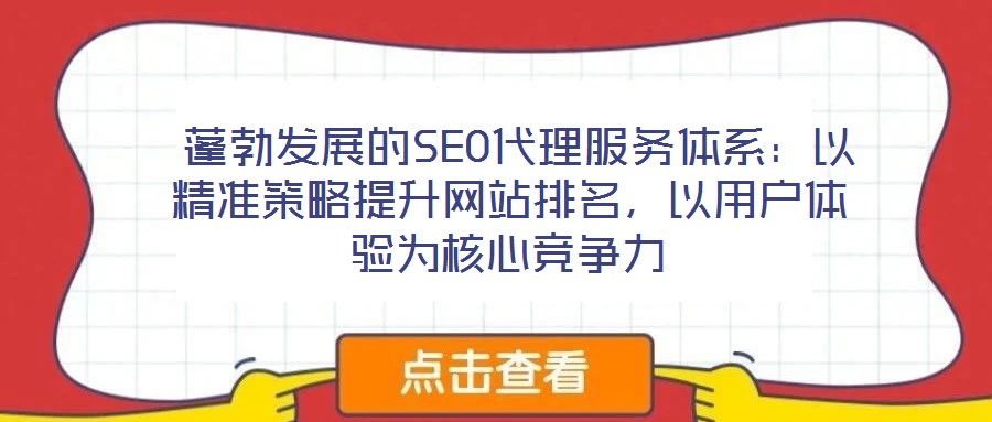  蓬勃发展的SEO代理服务体系：以精准策略提升网站排名，以用户体验为核心竞争力