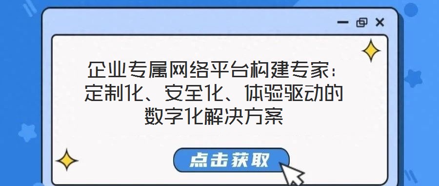  企业专属网络平台构建专家：定制化、安全化、体验驱动的数字化解决方案