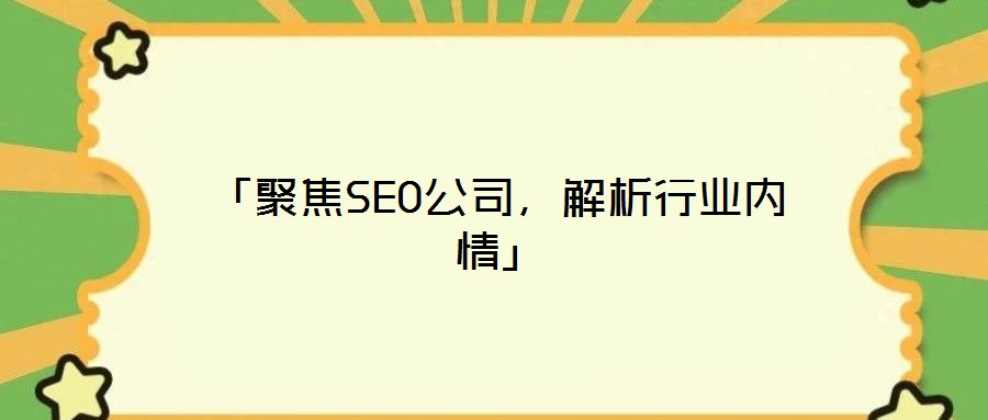 「聚焦SEO公司，解析行业内情」