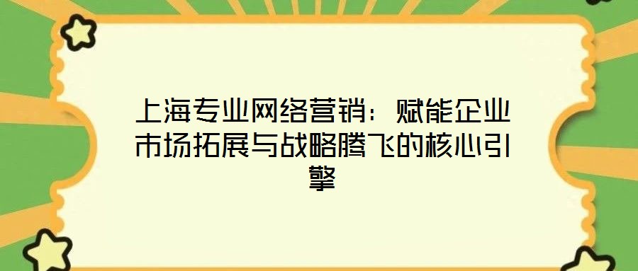 上海专业网络营销：赋能企业市场拓展与战略腾飞的核心引擎