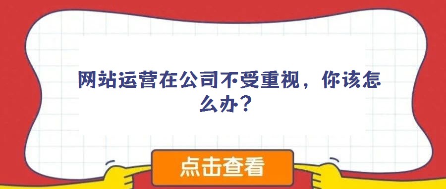 网站运营在公司不受重视,你该怎么办?