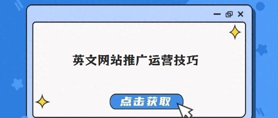 英文网站推广运营技巧